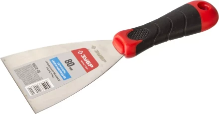 Шпатель ЗУБР &quot;МАСТЕР&quot;, профилированное нержавеющее полотно, 2к ручка, 80мм 10072-08 купить в Магнитогорске