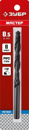 ЗУБР 8.5 х 117 мм, сталь Р4М2, класс В, сверло по металлу (29605-8.5) купить в Магнитогорске