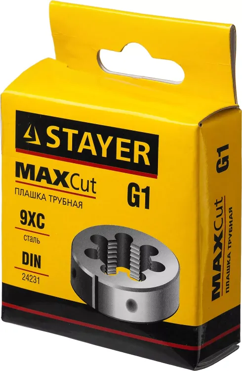Плашка круглая ручная STAYER "MASTER", сталь 9ХС, для трубной резьбы G 1`` 28029-1 купить в Магнитогорске