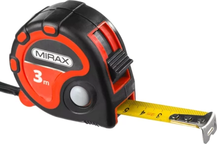 Рулетка MIRAX, 3 стопора, двухкомпонентный пластиковый корпус, 3мх16мм 34013-03-16 купить в Магнитогорске