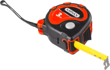 Рулетка MIRAX, 3 стопора, двухкомпонентный пластиковый корпус, 3мх16мм 34013-03-16 купить в Магнитогорске