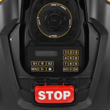 Робот-газонокосилка Grass Master 1000, ультразвуковой датчик, 3 Ач, LCD дисплей, Wi-Fi // Denzel купить в Магнитогорске