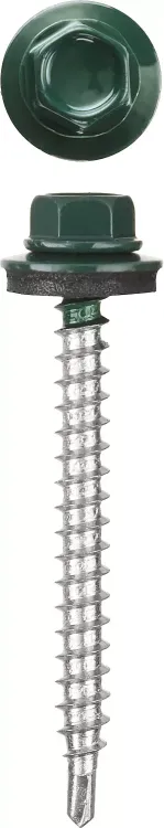 Саморезы СКД кровельные, RAL 6005 зеленый насыщенный, 35 х 4.8 мм, 1 800 шт, для деревянной обрешетки, STAYER 30300-48-035-6005 купить в Магнитогорске