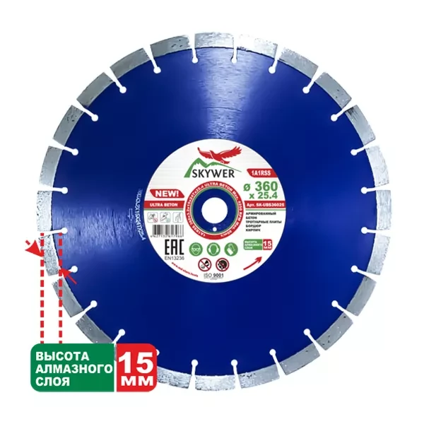 Диск алмазный по бетону 1A1RSS ULTRA BETON SKYWER 510*3,8*15*35T*25,4 mm купить в Магнитогорске