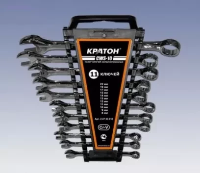 Набор ключей комбинированных Кратон CWS-10 11 пр. 2 27 03 010 купить в Магнитогорске