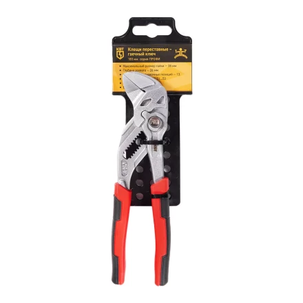Клещи переставные — гаечный ключ КВТ 180 мм с кнопочной самофиксацией (дублирующая запись) (82148) купить в Магнитогорске