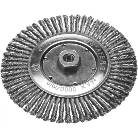 ЗУБР &quot;ПРОФЕССИОНАЛ&quot;. Щетка дисковая для УШМ, плетеные пучки стальной проволоки 0,5мм, 175ммхМ14 35192-175_z02 купить в Магнитогорске