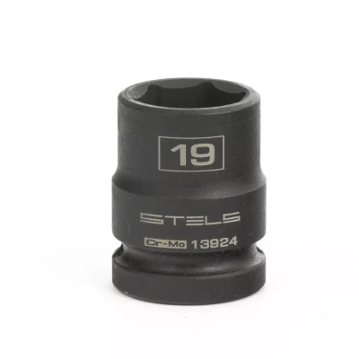 Головка ударная шестигранная 19 мм 1/2" CrMo Stels 13924