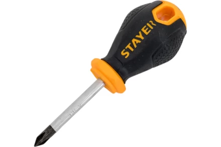 Отвертка STAYER &quot;MASTER&quot;, двухкомпонентная рукоятка, магнитный наконечник, &quot;STUBBY&quot; ( бочка ), PH1x38мм 2510-38-1_z03 купить в Магнитогорске