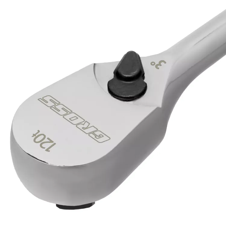 Ключ-трещотка 1/2" Gross 14052, CrV, 120 зубьев, цельнометаллический, хром купить в Магнитогорске