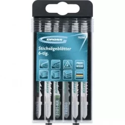 Набор полотен для электролобзика по дереву 6шт Profi пластиковый кейс GROSS 78290