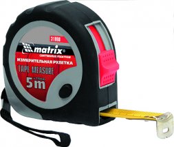 Рулетка Continuous  fixation 3 м х 16 мм обрезиненный корпус плавная фиксация  MATRIX 31086