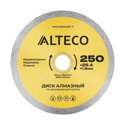 Диск алмазный по керамической плитке ALTECO 250x25.4x1.8 мм 66528 купить в Магнитогорске