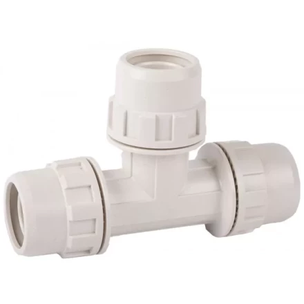 Тройник ЗУБР &quot;ШиреФит&quot; соединительный &quot;штуцер с гайкой - штуцер с гайкой - штуцер с гайкой&quot;, 32мм 51505-32 купить в Магнитогорске