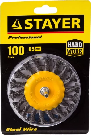 DEXX. Щетка дисковая для дрели, витая стальная латунированная проволока 0,3мм, 50мм 35110-050 купить в Магнитогорске