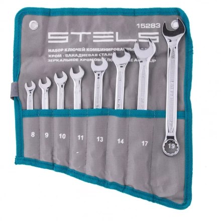 Набор ключей комбинированных 8 шт 8-19 мм,  антислип Stels 15283 купить в Магнитогорске