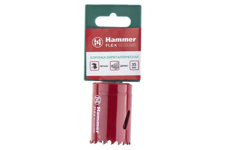 Коронка биметаллическая HAMMER Ф35х38мм 5/8" BiMETALL (224-007) купить в Магнитогорске