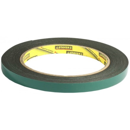 Двухсторонняя клейкая лента на вспененной основе, STAYER Professional 12233-09-05, черная, 9мм х 5м 12233-09-05 купить в Магнитогорске