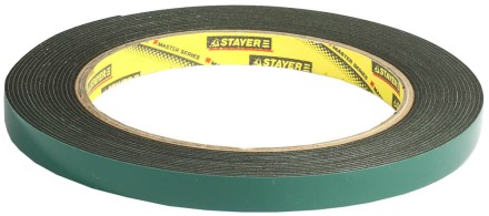 Двухсторонняя клейкая лента на вспененной основе, STAYER Professional 12233-09-05, черная, 9мм х 5м 12233-09-05 купить в Магнитогорске