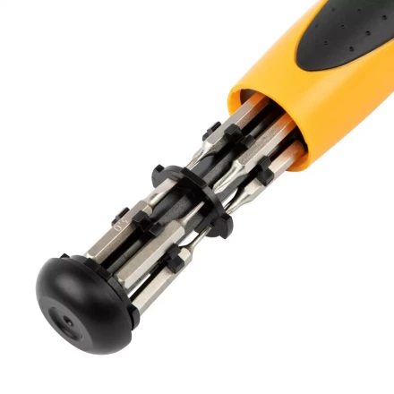 Отвертка реверсивная Denzel 7711609, механизм SmartPush mini 11 шт, CrMo купить в Магнитогорске