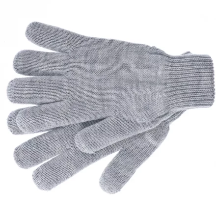 Перчатки трикотажные акрил цвет серая туча двойная манжета Сибртех Россия 68672 купить в Магнитогорске