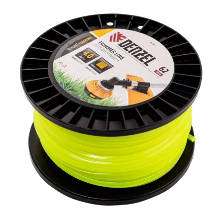 Леска для триммера квадрат, 4,0мм х 62м, на DIN катушке FLEX CORD// Denzel 96295 купить в Магнитогорске