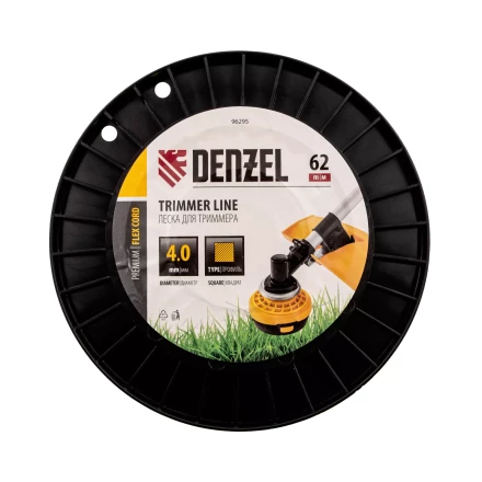 Леска для триммера квадрат, 4,0мм х 62м, на DIN катушке FLEX CORD// Denzel 96295 купить в Магнитогорске