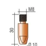 Наконечник к гор. п/а M8, d.1,2 мм L30 (тело 10) Cu-Cr-Zr Aurora купить в Магнитогорске