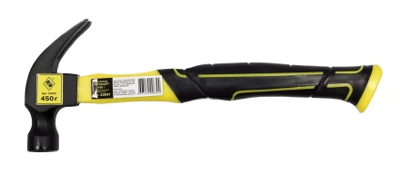 Молоток гвоздодер 450 грамм с фиберглассовой рукояткой Энкор 23021 купить в Магнитогорске