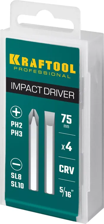 Биты для ударно-поворотных отверток KRAFTOOL 25552 купить в Магнитогорске