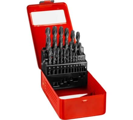 ЗУБР 25 шт, (1-13 мм), сталь Р4М2, класс В, мет.бокс, набор сверл по металлу (29605-H25) купить в Магнитогорске