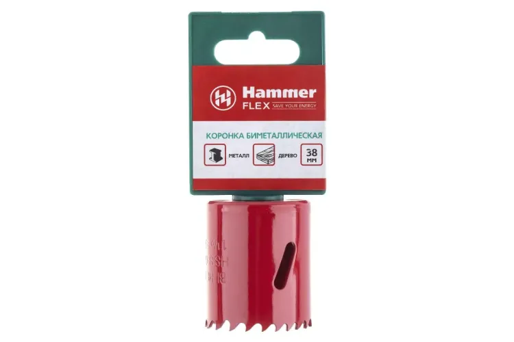 Коронка биметаллическая HAMMER Ф38х38мм 5/8" BiMETALL (224-008) купить в Магнитогорске