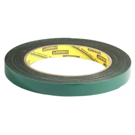 Двухсторонняя клейкая лента на вспененной основе, STAYER Professional 12233-12-05, черная, 12мм х 5м 12233-12-05 купить в Магнитогорске
