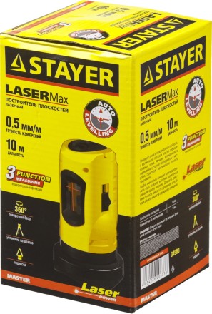 Нивелир лазерный линейный SLL-1, STAYER 34960, дальность 10м, точн. +/-0,5 мм/м 34960 купить в Магнитогорске