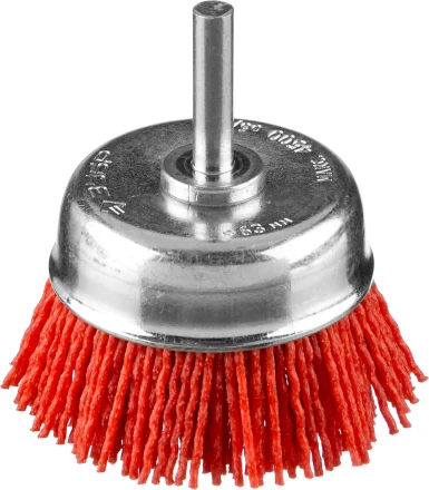 ЗУБР &quot;ПРОФЕССИОНАЛ&quot;. Щетка чашечная для дрели, нейлоновая проволока с абразивным покрытием, 63мм 35165-063_z02 купить в Магнитогорске