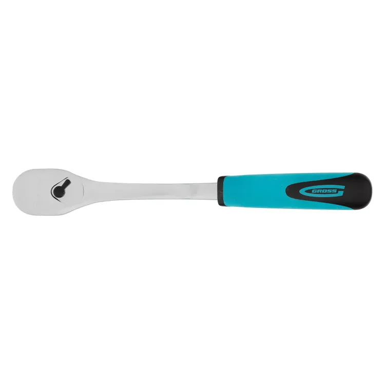 Ключ-трещотка 1/2" Gross 14055, CrV, 90 зубьев, усиленный, хром купить в Магнитогорске