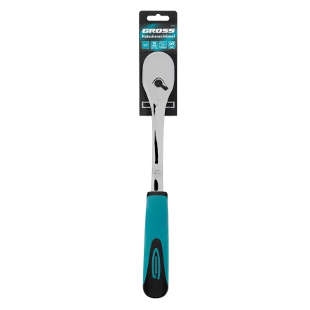 Ключ-трещотка 1/2&quot; Gross 14055, CrV, 90 зубьев, усиленный, хром купить в Магнитогорске