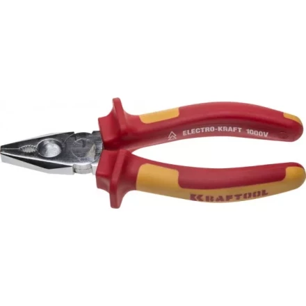 Плоскогубцы "ELECTRO-KRAFT", Cr-Mo сталь, двухкомпонентная маслобензостойкая рукоятка, хромированное покрытие, 160мм, KRAFTOOL 2202-1-16 2202-1-16_z01 купить в Магнитогорске