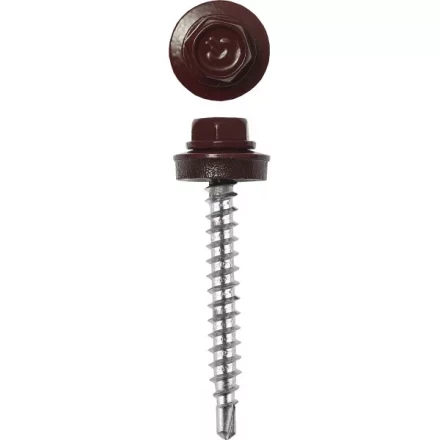 Саморезы ЗУБР окраш., RAL 8028 земел.-коричн., для крепл. кров. матер. к металл. констр., 5.5x19мм, 500шт 4-300315-55-019-8028 купить в Магнитогорске