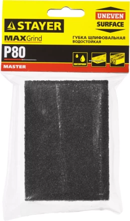 Губка шлифовальная STAYER &quot;MASTER&quot; четырехсторонняя, зерно - оксид алюминия, Р80; 100 x 68 x 26 мм. 3560-2_z01 купить в Магнитогорске
