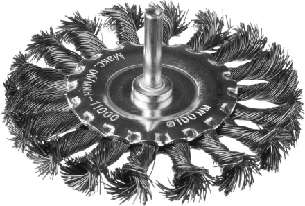 DEXX. Щетка дисковая для дрели, жгутированная стальная проволока 0,5мм, 100мм 35108-100 купить в Магнитогорске