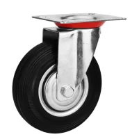 Аппаратное поворотное колесо HITCH 125*34 резина черная SC55 (SZ084862)