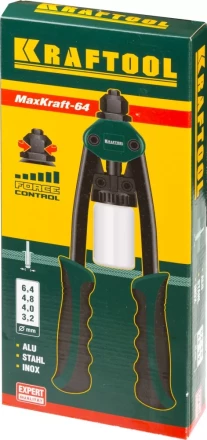 Заклепочник двуручный силовой компактный, KRAFTOOL &quot;MaxKraft-64&quot; 31160, для заклёпок d=3,2-6,4 мм из Al, стали, нерж стали, усил литой корпус 31160 купить в Магнитогорске
