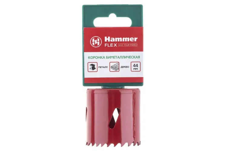 Коронка биметаллическая HAMMER Ф44х38мм 5/8" BiMETALL (224-009) купить в Магнитогорске