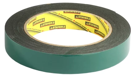 Двухсторонняя клейкая лента на вспененной основе, STAYER Professional 12233-19-05, черная, 19мм х 5м 12233-19-05 купить в Магнитогорске