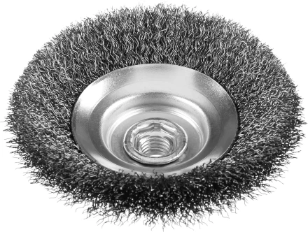 ЗУБР &quot;ПРОФЕССИОНАЛ&quot;. Щетка коническая для УШМ, витая стальная проволока 0,3мм, 100ммхМ14 35265-100_z02 купить в Магнитогорске
