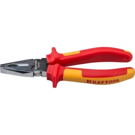 Плоскогубцы "ELECTRO-KRAFT", Cr-Mo сталь, двухкомпонентная маслобензостойкая рукоятка, хромированное покрытие, 180мм, KRAFTOOL 2202-1-18 2202-1-18_z01 купить в Магнитогорске
