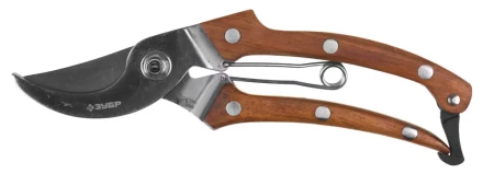 Секатор из нержавеющей стали с деревянными ручками, ЗУБР Эксперт 40103, рез до 22мм, 195мм 40103 купить в Магнитогорске