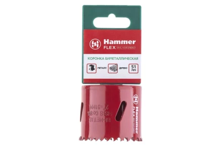 Коронка биметаллическая HAMMER Ф51х38мм 5/8&quot; BiMETALL (224-010) купить в Магнитогорске