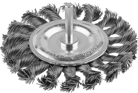 ЗУБР &quot;ПРОФЕССИОНАЛ&quot;. Щетка дисковая для дрели, жгутированная стальная проволока 0,5мм, 100мм 3522-100_z02 купить в Магнитогорске